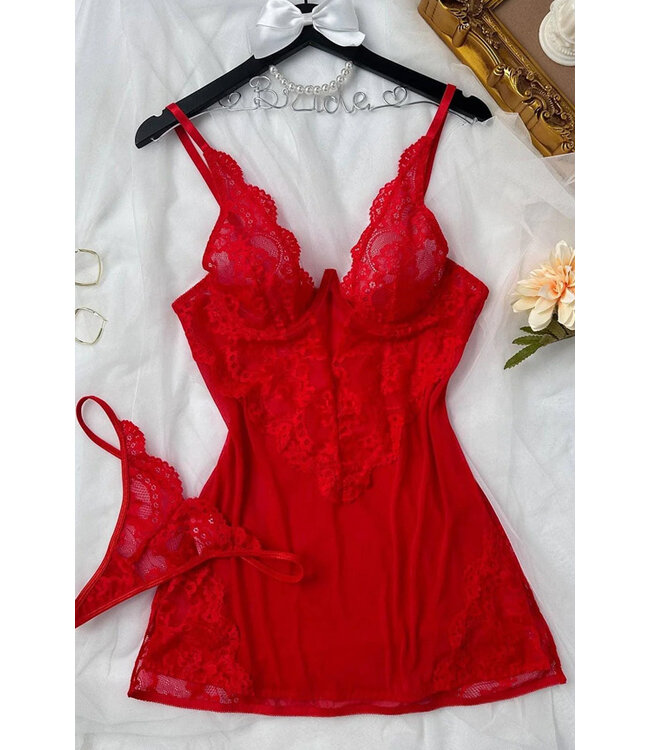 Janelle Red Chemise HS4166
