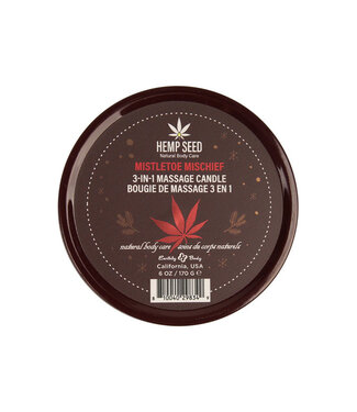 Earthly Body Hemp Seed 3-in-1 Massage Candle Mistletoe Mischief 6oz