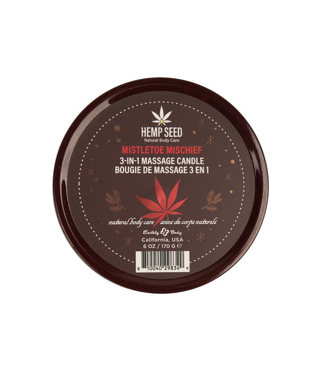 Earthly Body Hemp Seed 3-in-1 Massage Candle Mistletoe Mischief 6oz