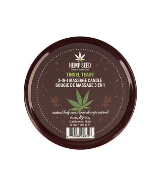 Earthly Body Hemp Seed 3-in-1 Massage Candle Tinsel Tease 6oz