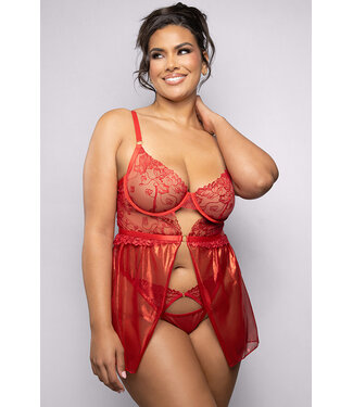 Erin Plus Red Babydoll 2546X