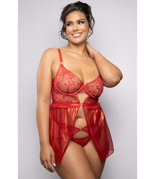 Erin Plus Red Babydoll 2546X