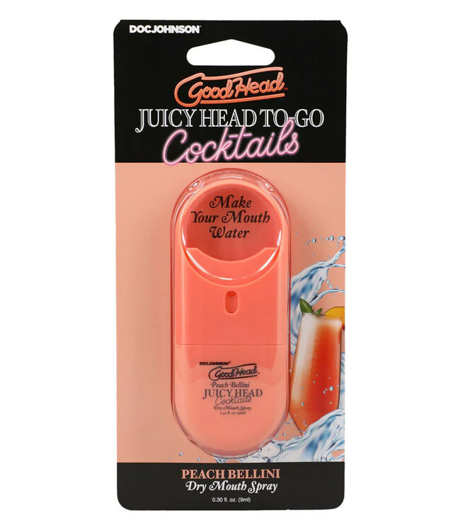 GoodHead Juicy Head Cocktails Dry Mouth Spray To-Go Peach Bellini