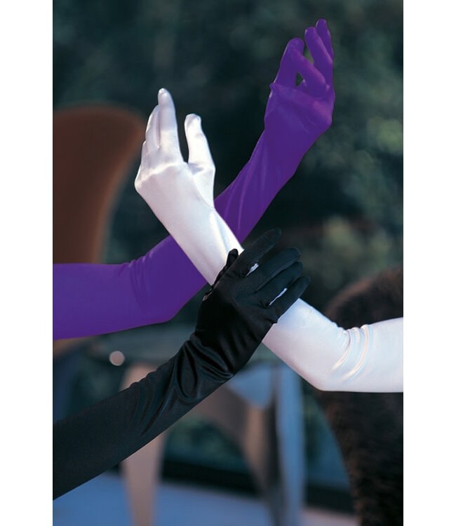 Long Satin Spandex Gloves 219
