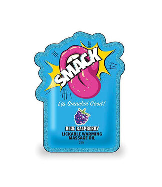 Smack Lickable Warming Massage Oil Blue Raspberry 3ml pouch