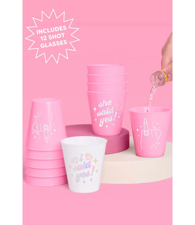 She Said Yes! 12 Matte 2oz Shot Glasses