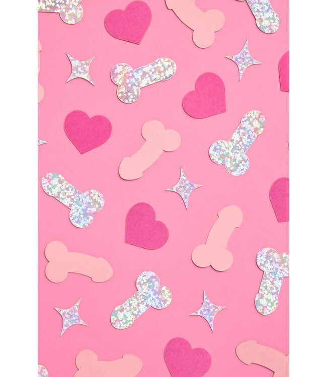 Penis Confetti Pink & Holographic Confetti