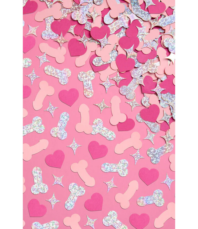 Penis Confetti Pink & Holographic Confetti