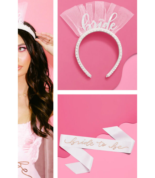 Bride To Be  Kit Sash & Pearl Headband