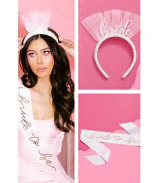 Bride To Be  Kit Sash & Pearl Headband