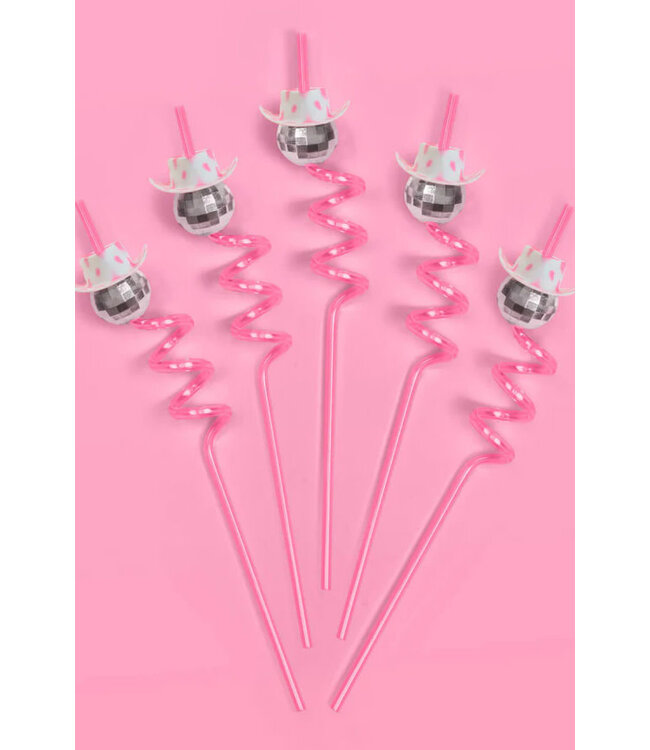 Cowgirl Disco Ball Straws 1 Straw