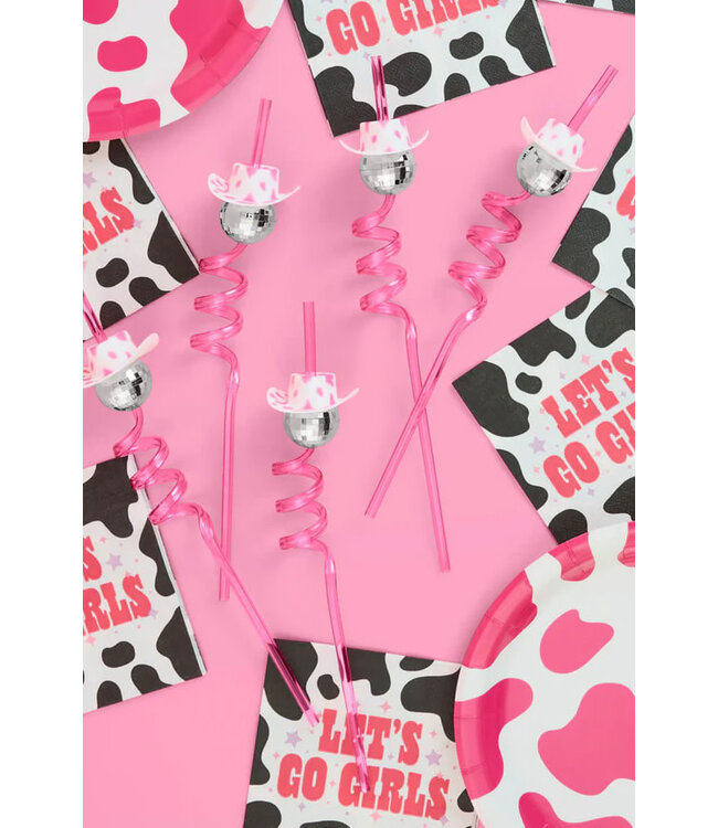 Cowgirl Disco Ball Straws 1 Straw