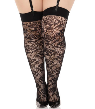 Wild Rose Plus Black Thigh Highs 6216X