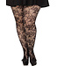 Wild Rose Plus Floral Black Tights 9730X