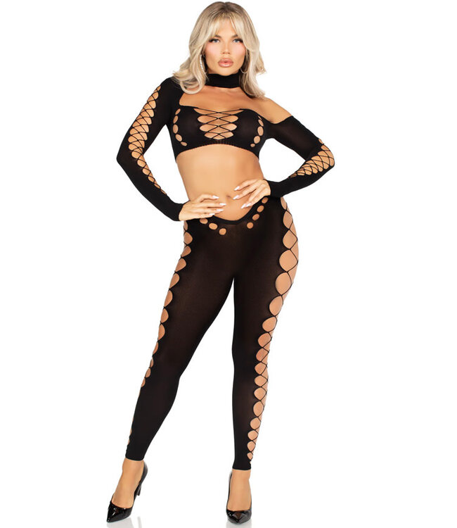Notorious Crop Top and Footless Tights 89349 One Size