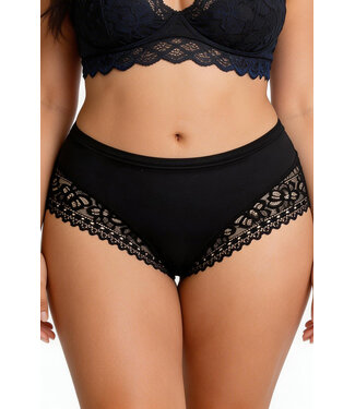 Plus Black Lace Panty N8173
