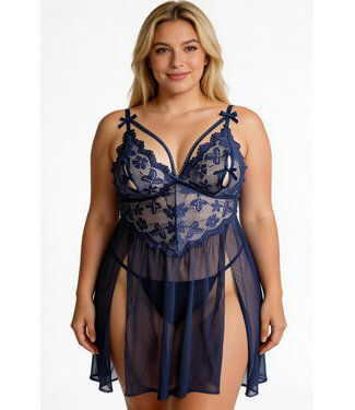 Gracie Plus Navy Babydoll 322