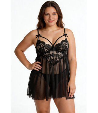 Isla Plus Black Babydoll P307
