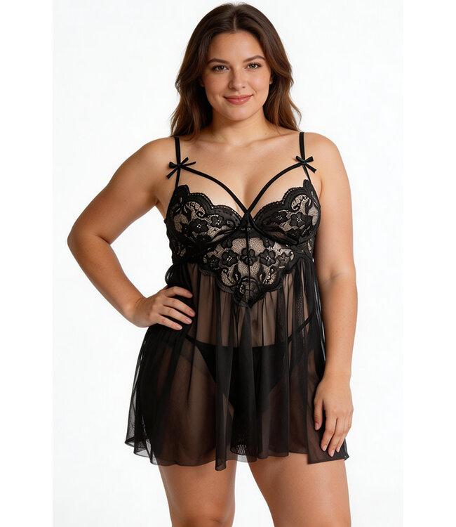 Isla Plus Black Babydoll P307