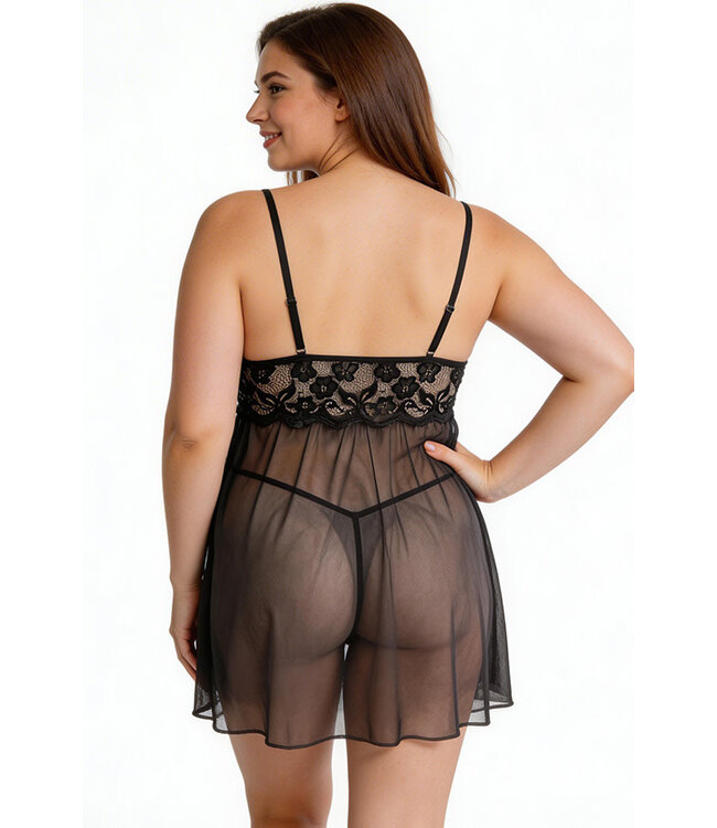 Isla Plus Black Babydoll P307