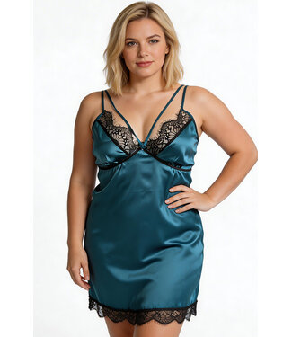 Everly Plus Teal/Black Chemise 66809KQL
