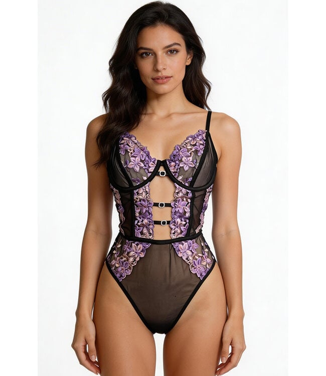 Loralei Black/Purple Teddy Y25025