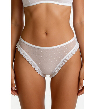 White Sheer Thong B034