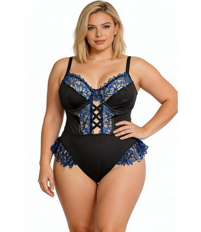 Melanie Plus Black/Blue Teddy JM915