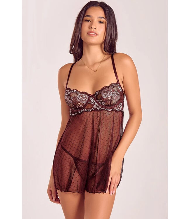 Julieta Wine Babydoll 8038
