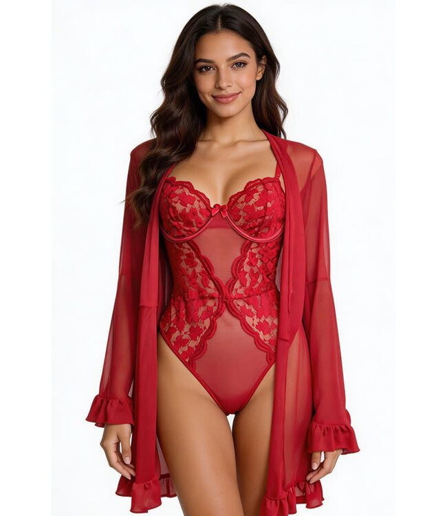 Julie Maroon Teddy 7246