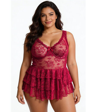 Trinity Plus Venetian Red Babydoll R-551