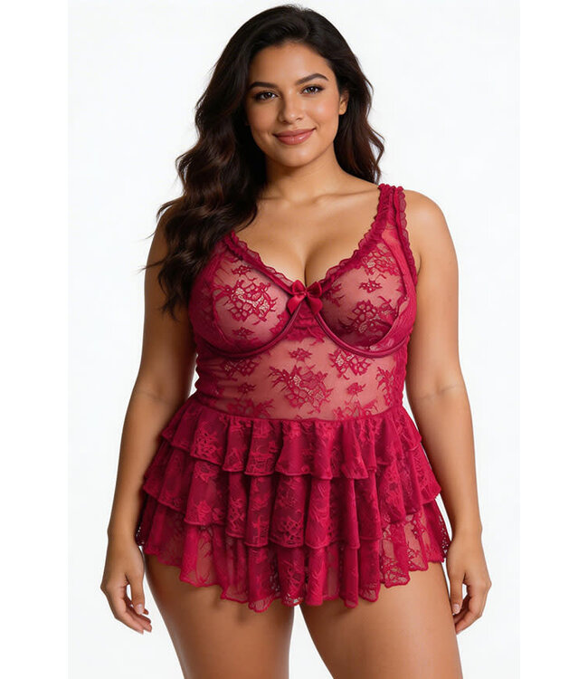 Trinity Plus Venetian Red Babydoll R-551