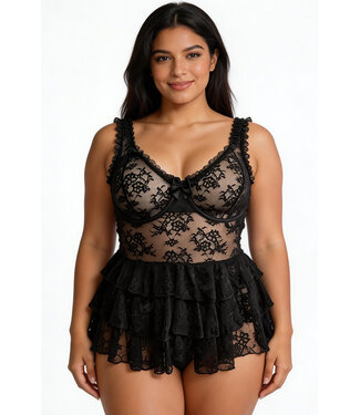 Trinity Plus Black Babydoll R-551