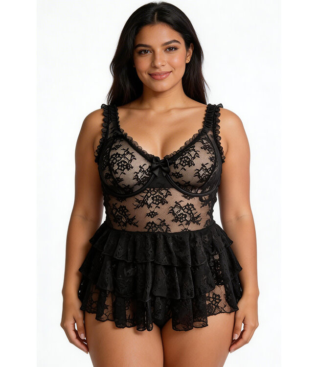 Trinity Plus Black Babydoll R-551
