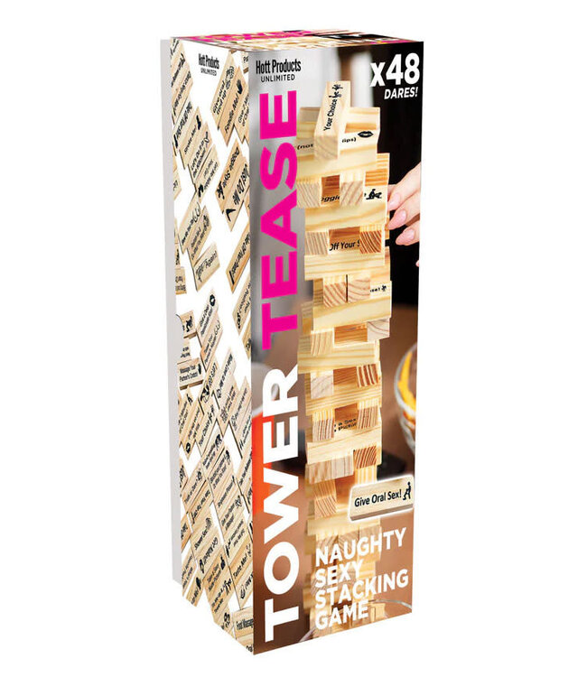 Tower Tease Naughty Sex Game with Assorted Wooden Blocks
