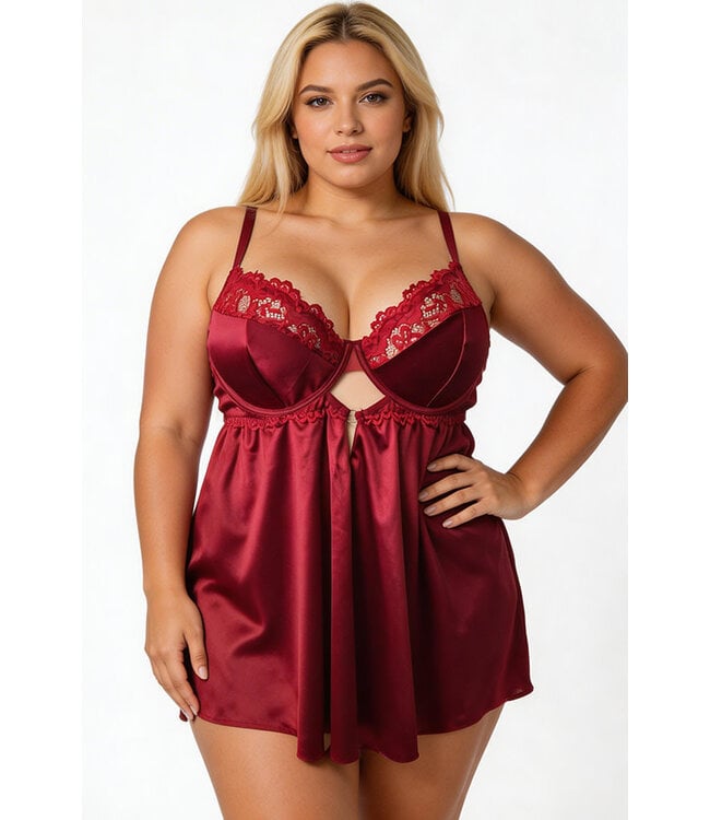 Brooke Plus Red Babydoll R-254