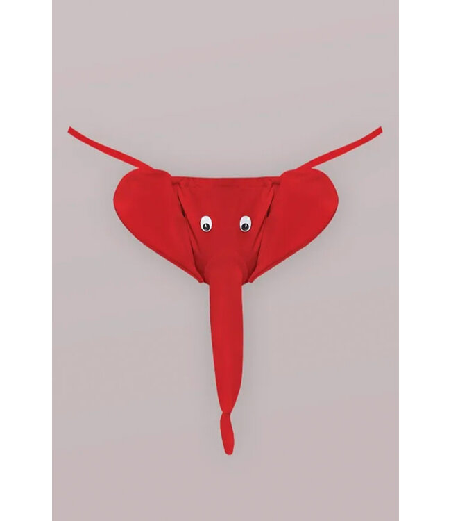 Novelty Squeaker Elephant Red Men's G-String PAK708 One Size