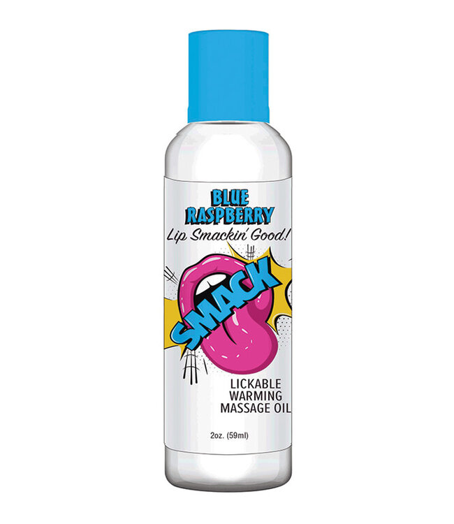 Smack Warming Massage Oil Blue Raspberry 2oz