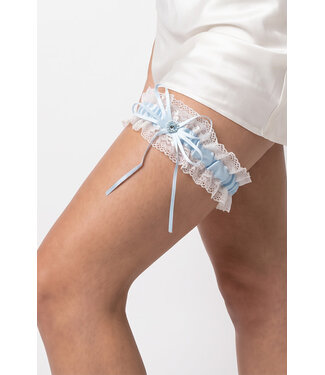 Light Blue/White Lace Leg Garter S805
