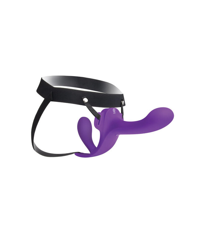 Together Lock-In Dual-Ended Vibrating Strap-on & Harness Set