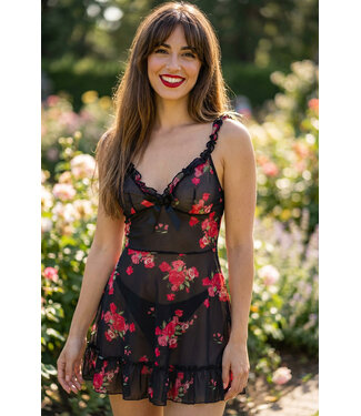 Celeste Black Babydoll 8876