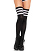 Gina Athletic Black Thigh High Stockings 6605