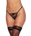 Black Foil Embroidery G-String 75172
