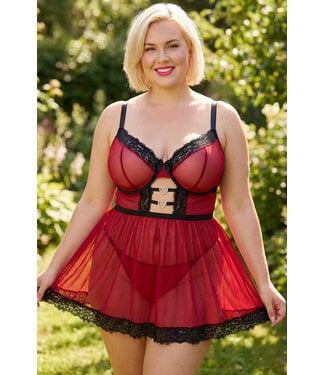 Josie Plus Red/Black Babydoll 2605503X
