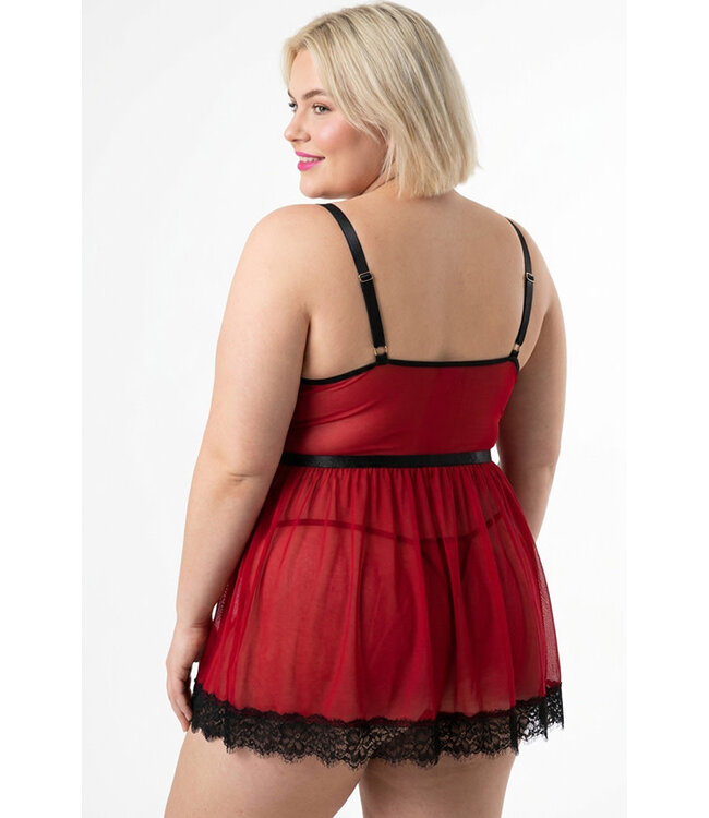 Josie Plus Red/Black Babydoll 2605503X