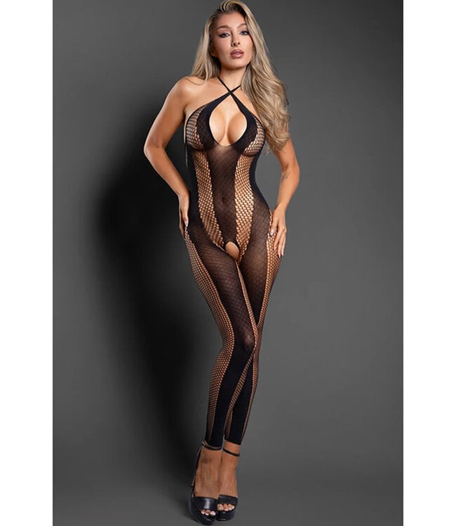 Black Halter Bodystocking SF1020 One Size