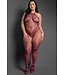 Plum Plus Scalloped Lace Knit Bodystocking SF1012