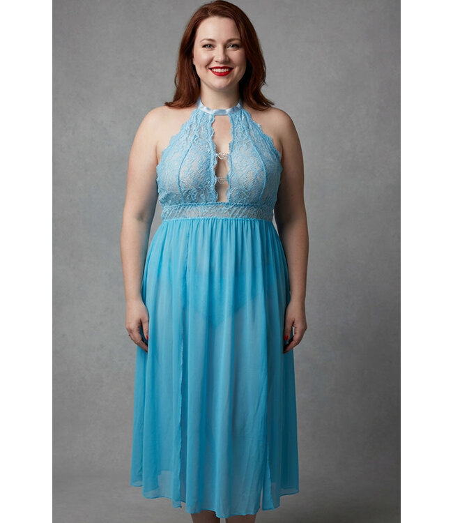 Helen Plus Turquoise Long Gown 250701X