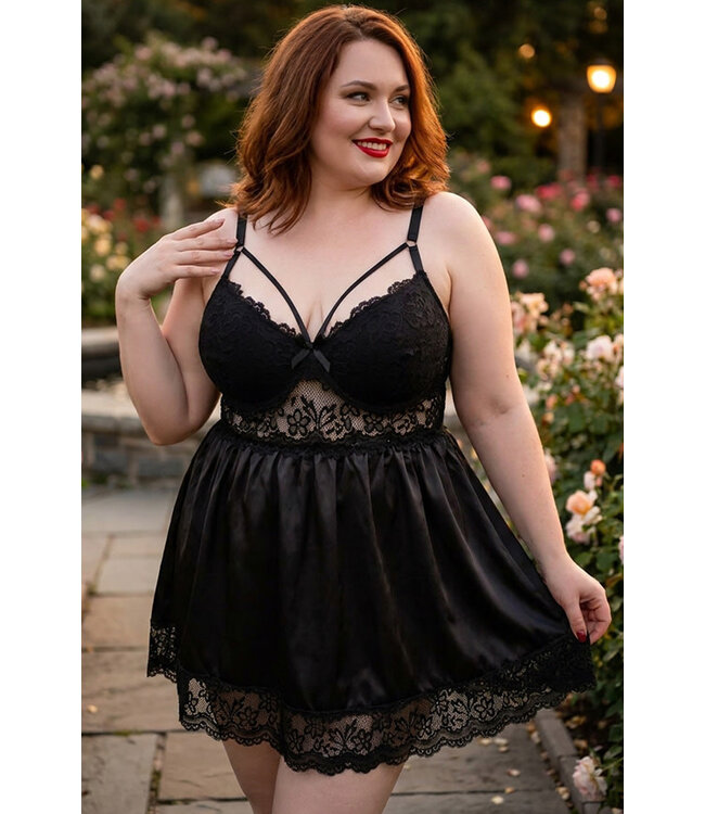 Mackenzie Plus Black Babydoll 6261X