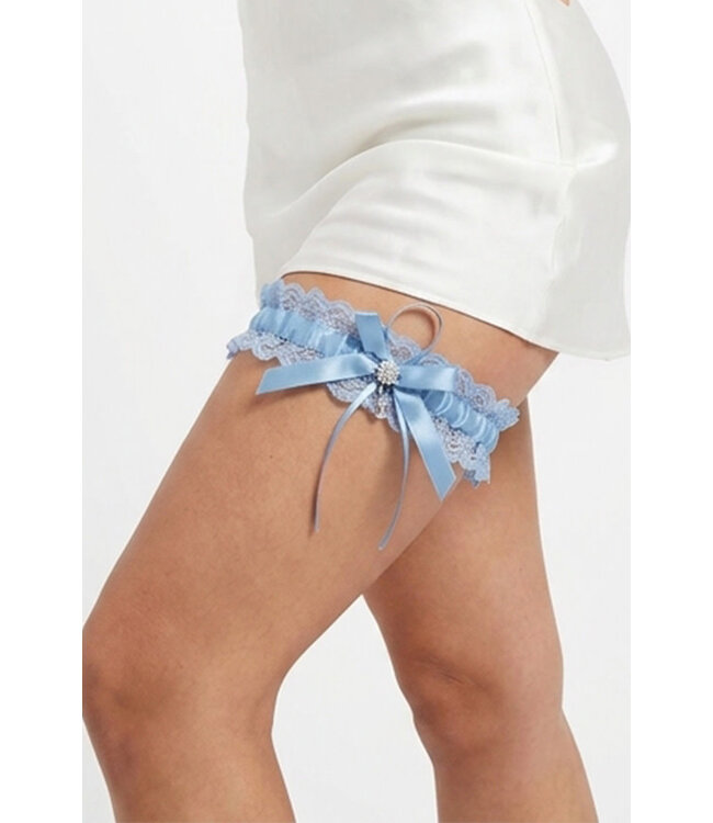 Dusty Blue Lace Leg Garter S863A One Size